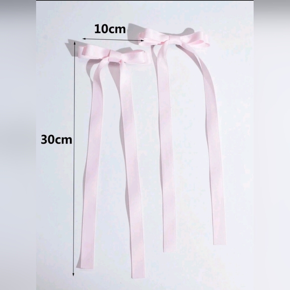 2pcs Ballet Style Ribbon Streamer Fairy Bow Hair Clips, - Picture 4 of 5